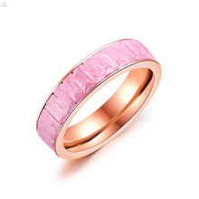 Anillo de baguette de boda de cristal de oro rosa rectángulo anillo de compromiso